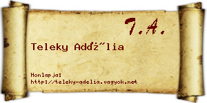 Teleky Adélia névjegykártya
